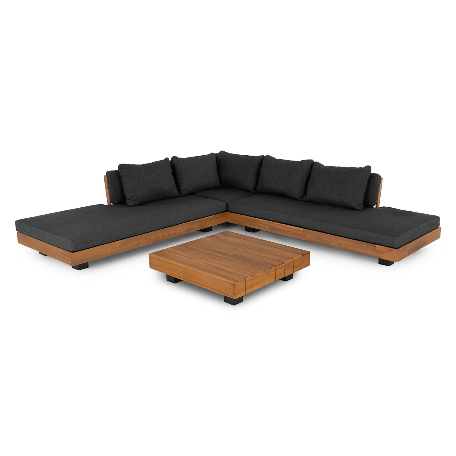 Lubek 100.5" Outdoor Low Corner Sectional Set - Slate Gray | Article