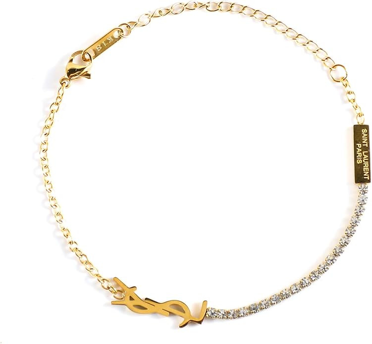 18K Gold Plated Link Bracelet for Women, Dainty Luxury Gold Initial Chain Bracelet with Cubic Zir... | Amazon (US)