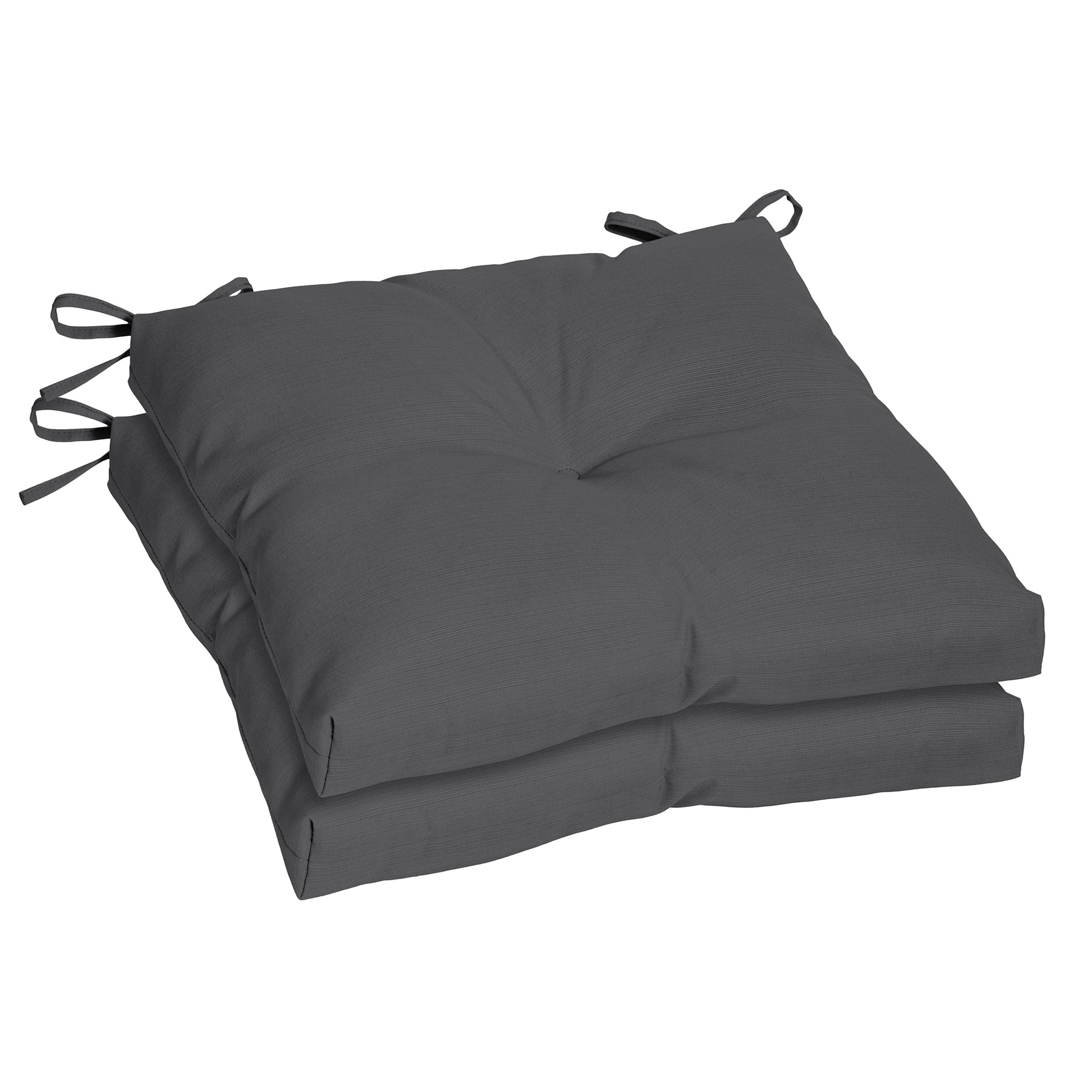 Better Homes & Gardens Gray 19 x 18 in. Outdoor Seat Pad, Set of Two | Walmart (US)