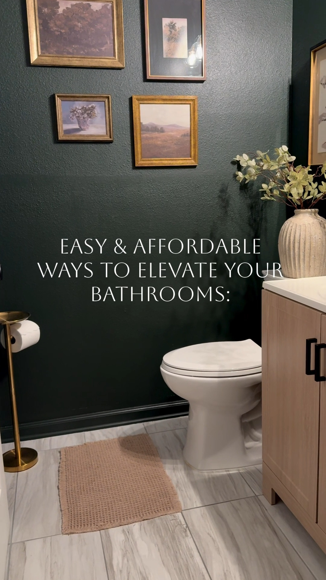 Easy & affordable ways to upgrade your bathrooms! Everything is back in stock 😍 
Powder bath color: SW Jasper 

Powder bath, guest bathroom, master bathroom, moody bathroom, moody paint color, Amazon home hacks, Amazon bathroom finds 

#LTKHome