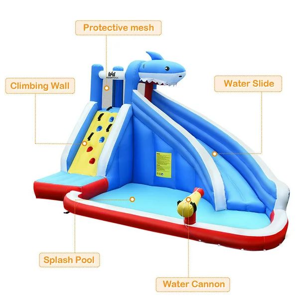 Costway Inflatable Water Slide Animal Shaped Bounce House Castle Splash Water Pool Without Blower | Walmart (US)