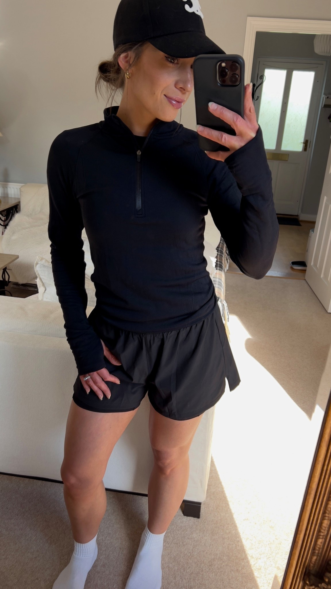 What I wore to the golf course. Black quarter zip top. Athletic shorts. Active wear. Athleisure. Running shorts. Workout attire. Golf outfit. 

#LTKActive #LTKSummerEdit #LTKFindsUnder50