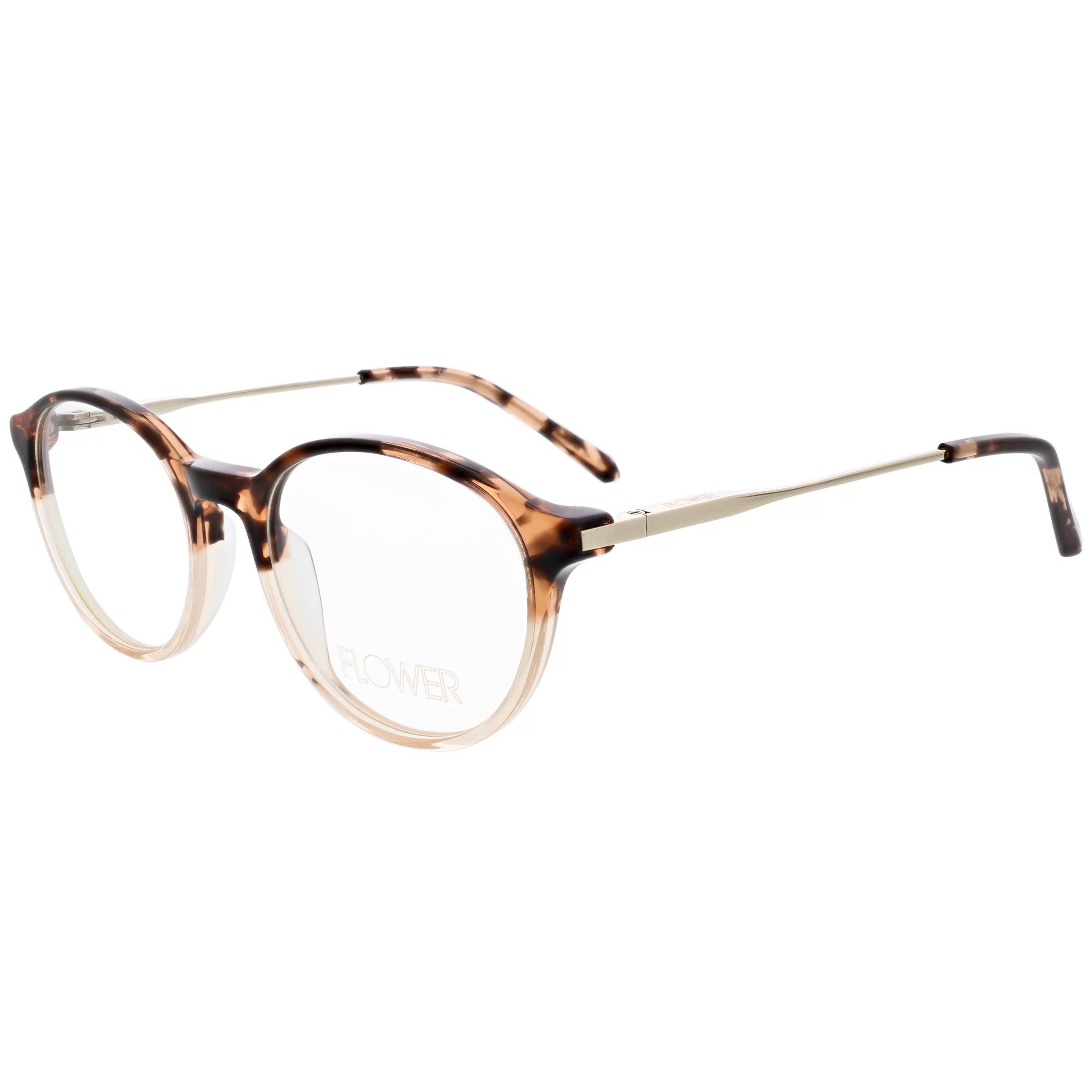 Flower Women's Round Eyeglasses, FLR6047, Iris, Tortoise Amber, 50-18-140, with Case | Walmart (US)