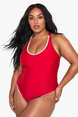 Plus Contrast Binding Swimsuit | boohoo (US & Canada)