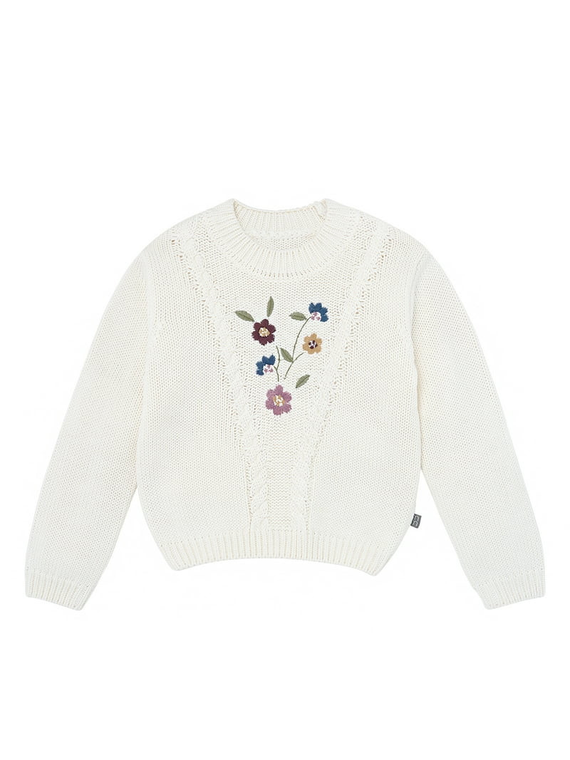 Modern Moments by Gerber Toddler Girl Sweater with Textural Stitches and Embroidery, Sizes 12M-5T | Walmart (US)