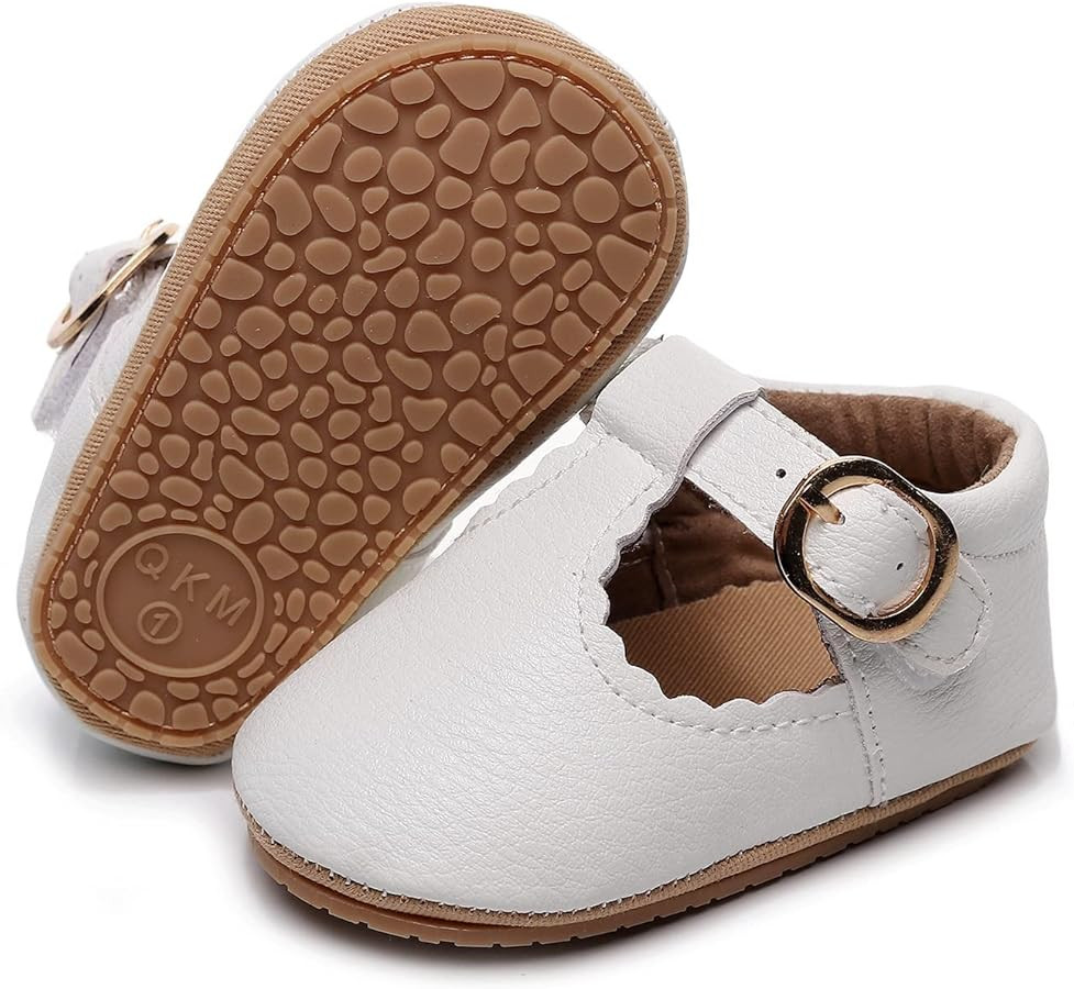 HONGTEYA Infant Baby Girls Mary Jane Flats Non Slip for Toddler First Walkers Soft Sole PU Leathe... | Amazon (US)