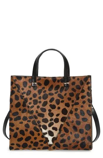 Clare V. 'Petit Simple' Leopard Print Genuine Calf Hair Tote - | Nordstrom