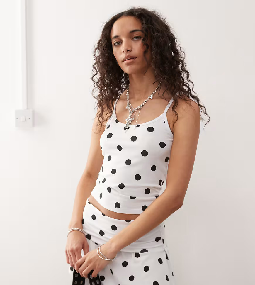 COLLUSION polka dot cami in white (part of a set) | ASOS (Global)