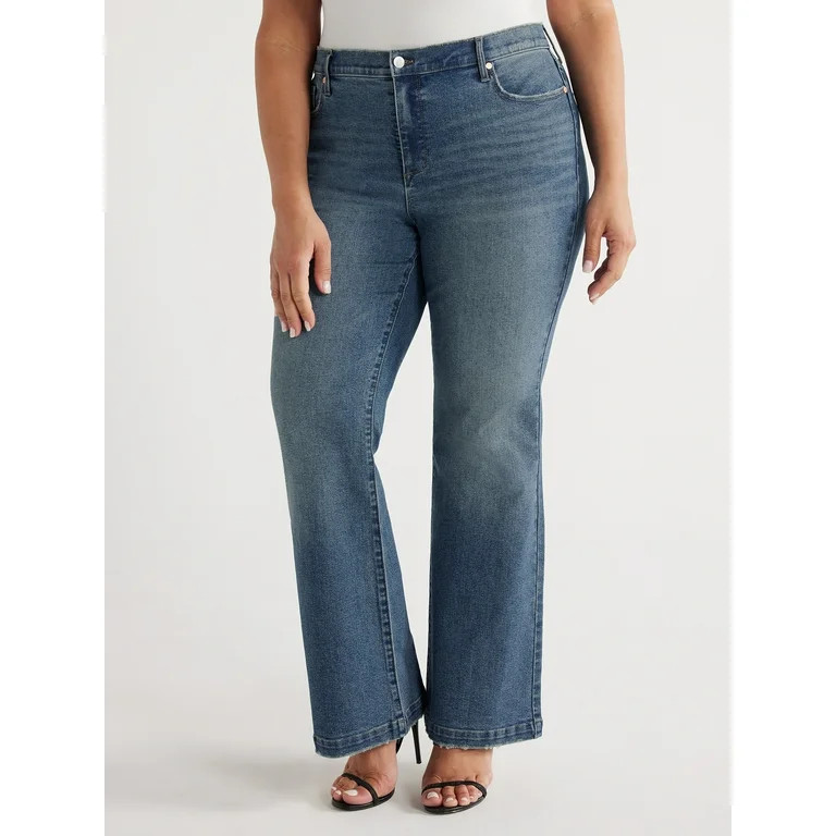 Sofia Jeans Women's Plus Size Melisa Flare High Rise 5 Pocket Jeans, 32.5" Inseam, Sizes 14W-28W | Walmart (US)