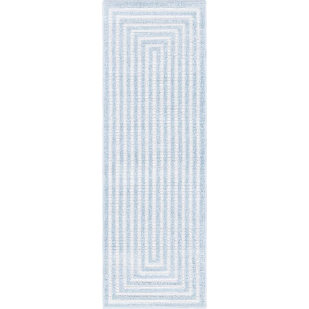 Sabrina Soto Light Blue 2 ft. x 6 ft. Prescott Indoor/Outdoor Runner Rug | The Home Depot