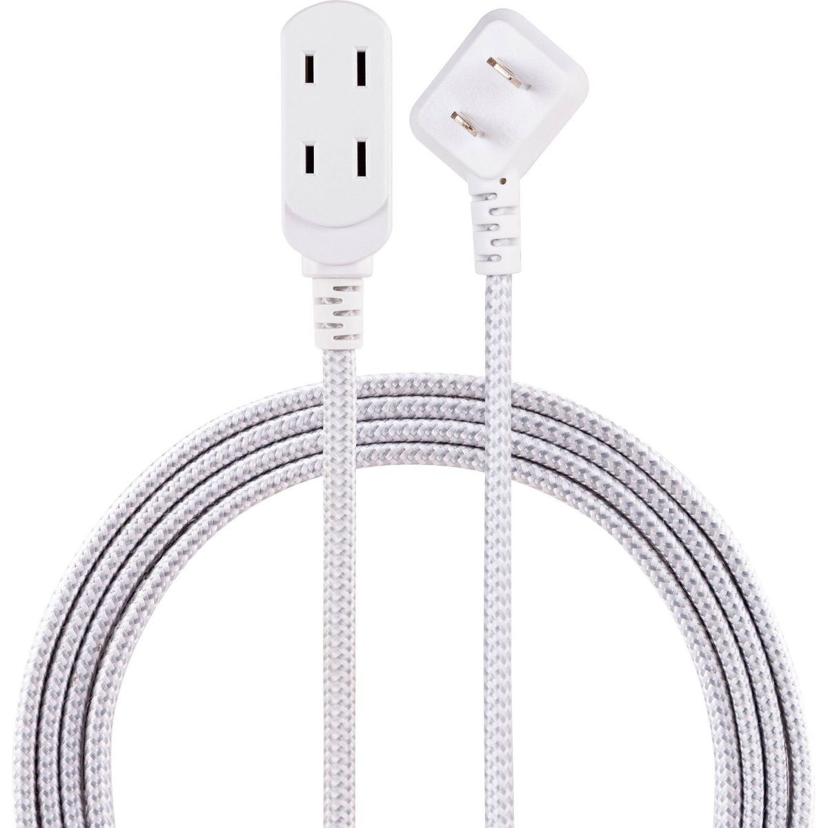 Cordinate 8' 3 Outlet Polarized Extension Cord Gray/White | Target