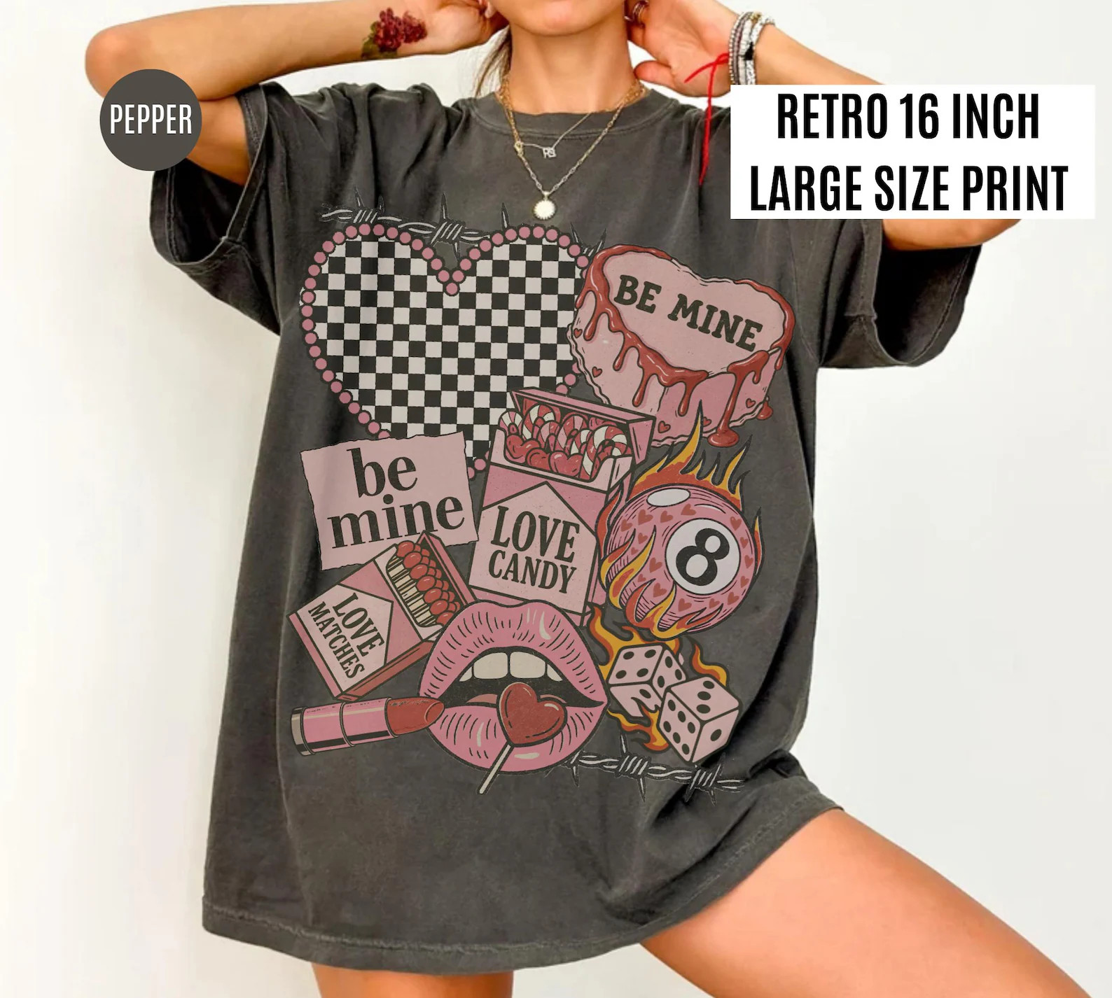 Comfort Colors Western Valentines Day Collage Clipart Tee, Retro Coquette Valentines Day Shirt, R... | Etsy (US)