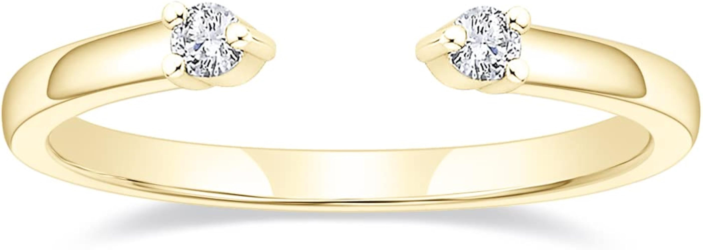 Mameloly Wedding Bands for Women Open Stackable CZ Cubic Zirconia Engagement Rings for Her Size 3... | Amazon (US)