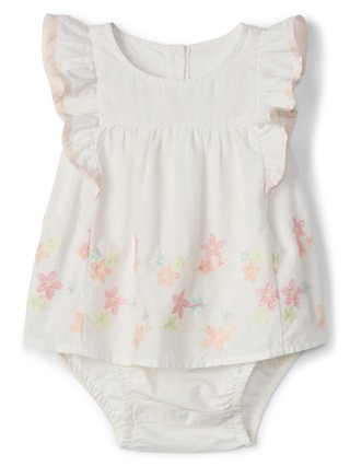 Gap Baby Embroidery Flutter Bodysuit New Off White Size 0-3 M | Gap US