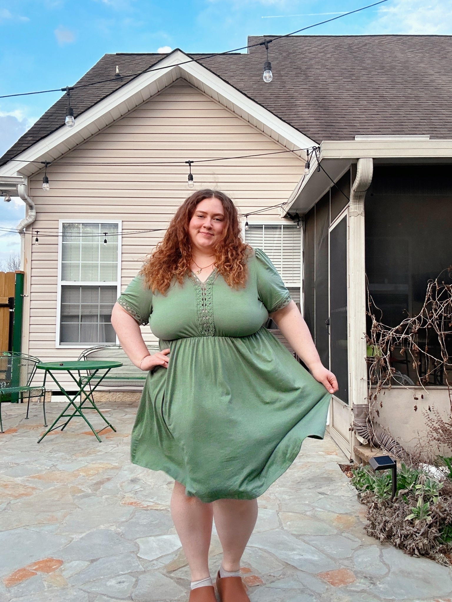 Loving this dress for the warm spring days. This is more of a blue green color and I’m wearing the 3X. It comes up to a 5X and true to size! 

#LTKMidsize #LTKPlusSize