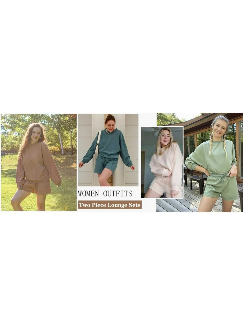 Fantaslook Pajama Sets for Women Two Piece Outfits Long Sleeve Sweatshirts Lounge Sets Casual Top... | Walmart (US)