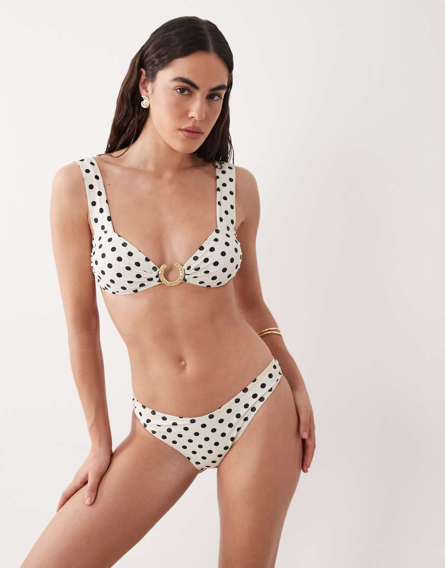 Aray polka dot bralet bikini set in white | ASOS (Global)