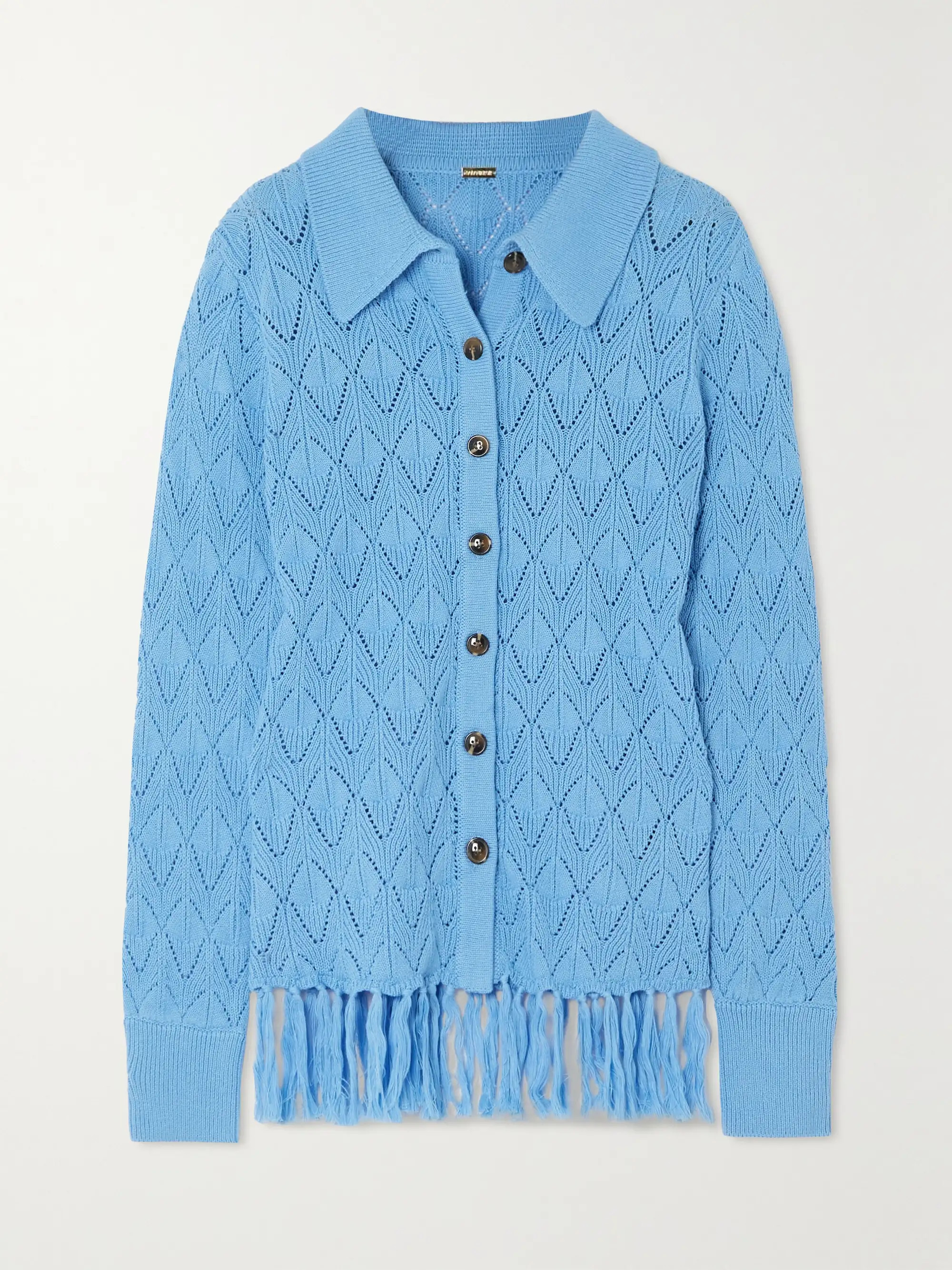 Fringed pointelle-knit cotton shirt | NET-A-PORTER (US)