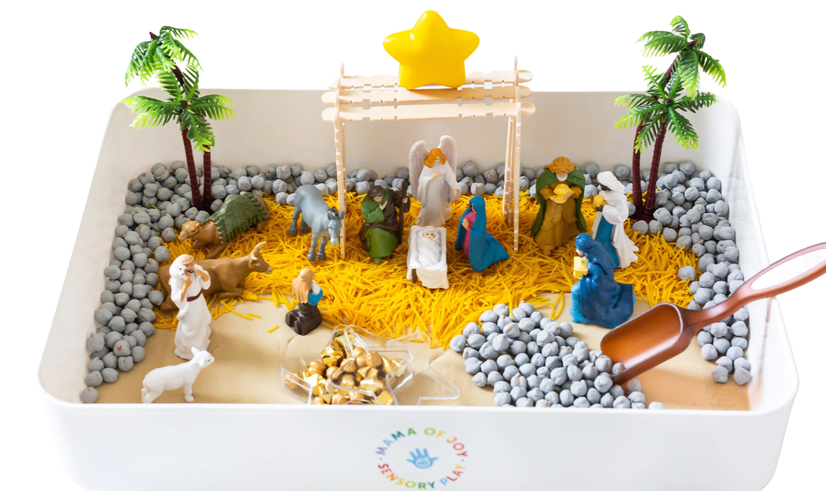 Nativity Sensory Bin | Mama of Joy Sensory Play