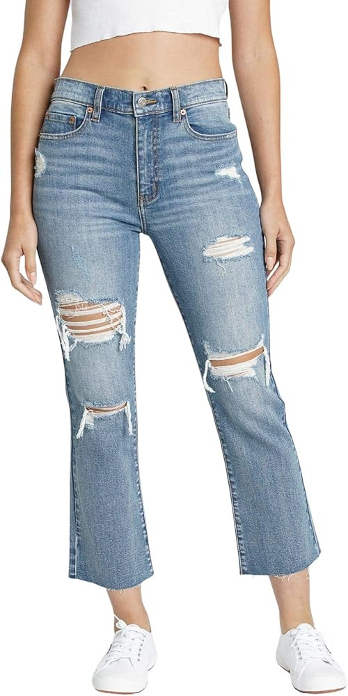 Women's Shy Girl High Rise Crop Flare Denim Jeans | Amazon (US)