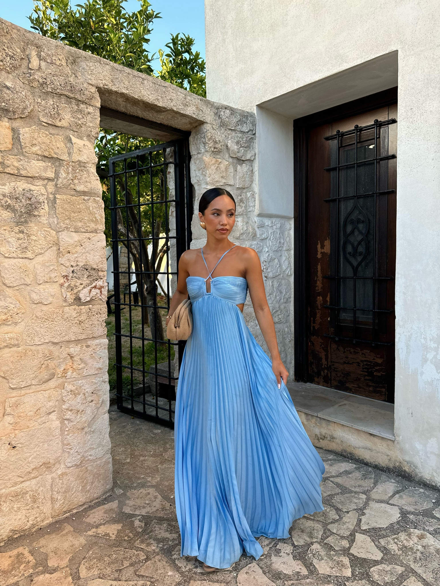 Forever New baby blue halter neck evening dress for summer holidays 🏝️

#LTKsummer #LTKdresses