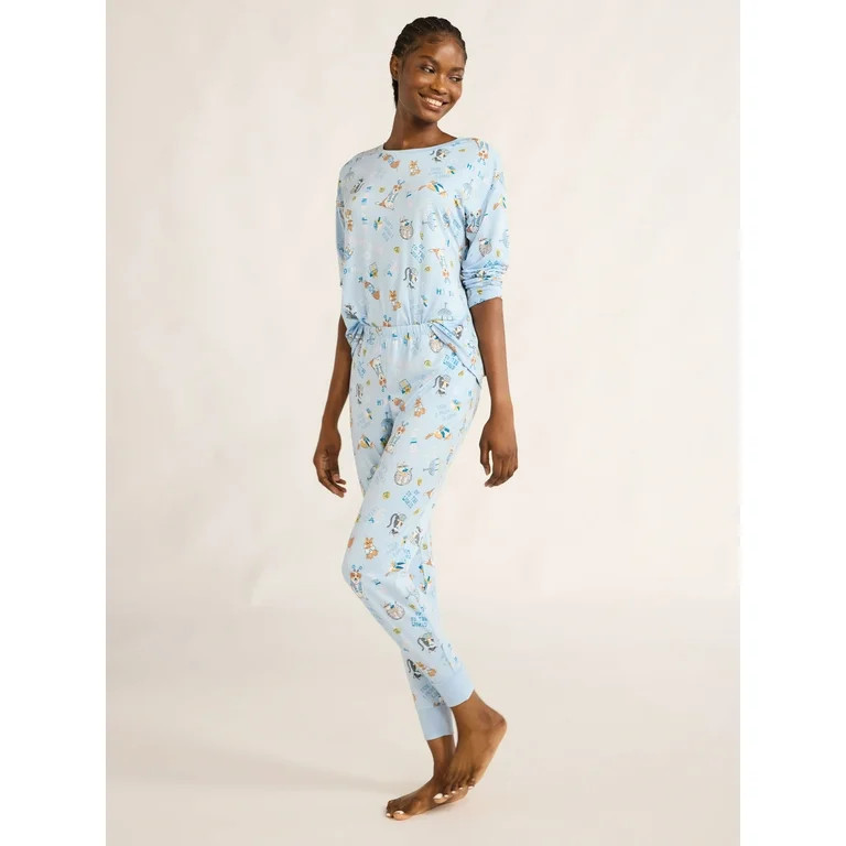 Joyspun Women's Hanukkah Long Sleeve Top and Jogger Pants Pajama Set, 2-Piece, Sizes XS-3X | Walmart (US)
