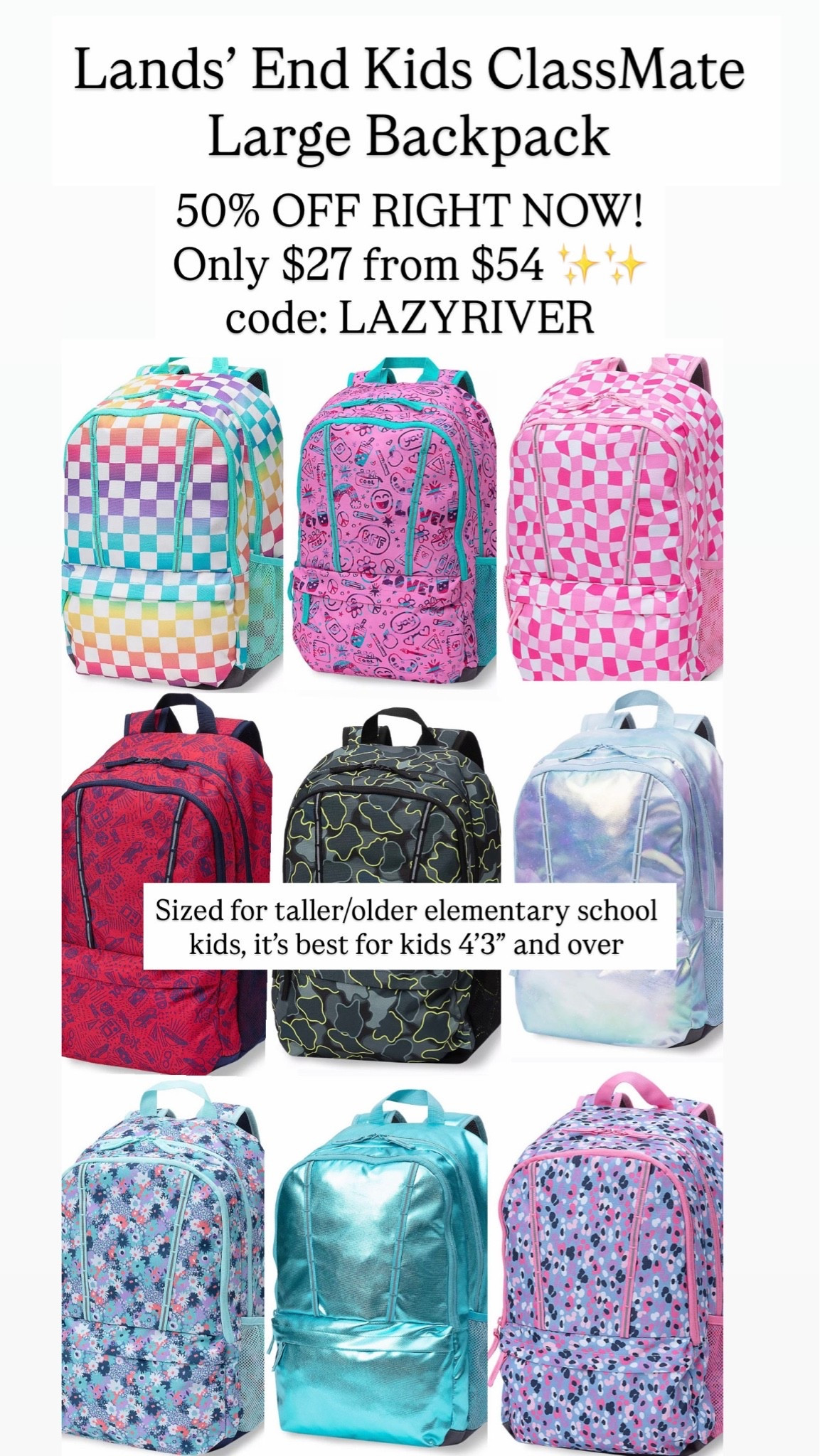 Lands’ End large backpack for girls

#LTKKids #LTKSaleAlert