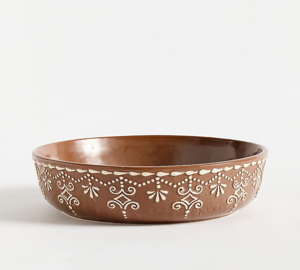 Gingerbread Stoneware Serving Bowl - Brown | Pottery Barn (US)