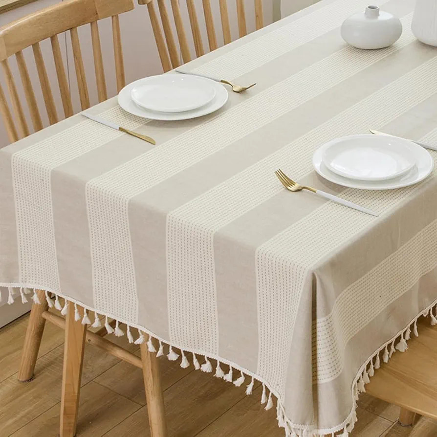 TruDelve Cloth Tablecloths for Rectangle Tables Grey 120 Inch Tablecloth Washable Extra Long Tabl... | Amazon (US)