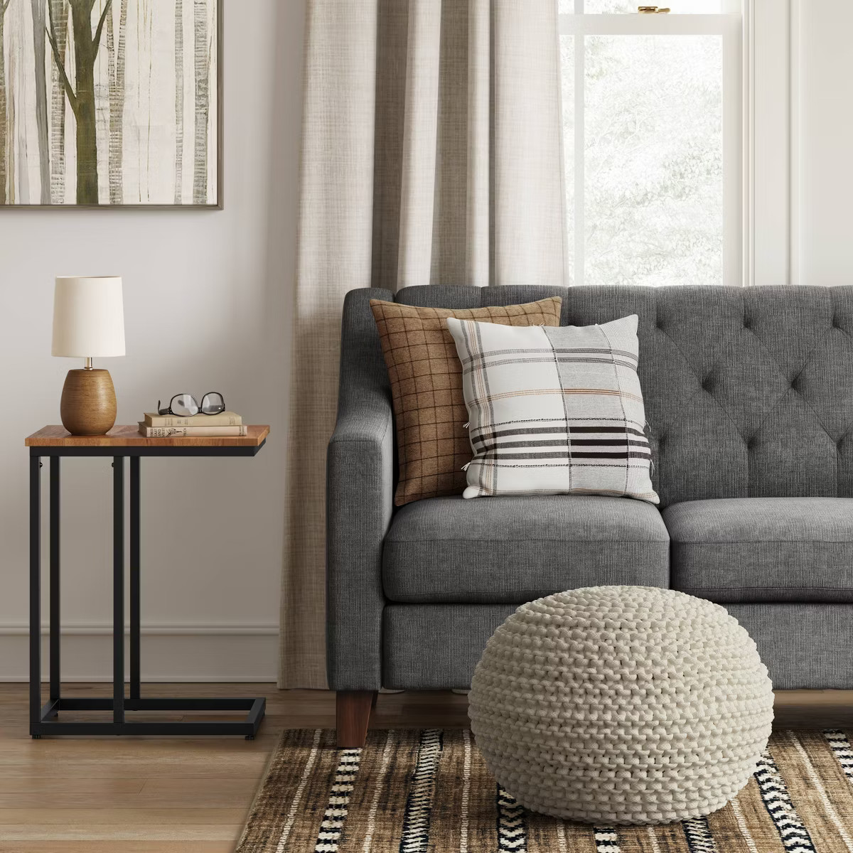 Cloverly Chunky Knit Pouf - Threshold™ | Target