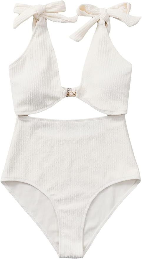 Floerns Women's Bathing Suit High Waisted Cut Out Monokini One Piece Swimsuit | Amazon (US)