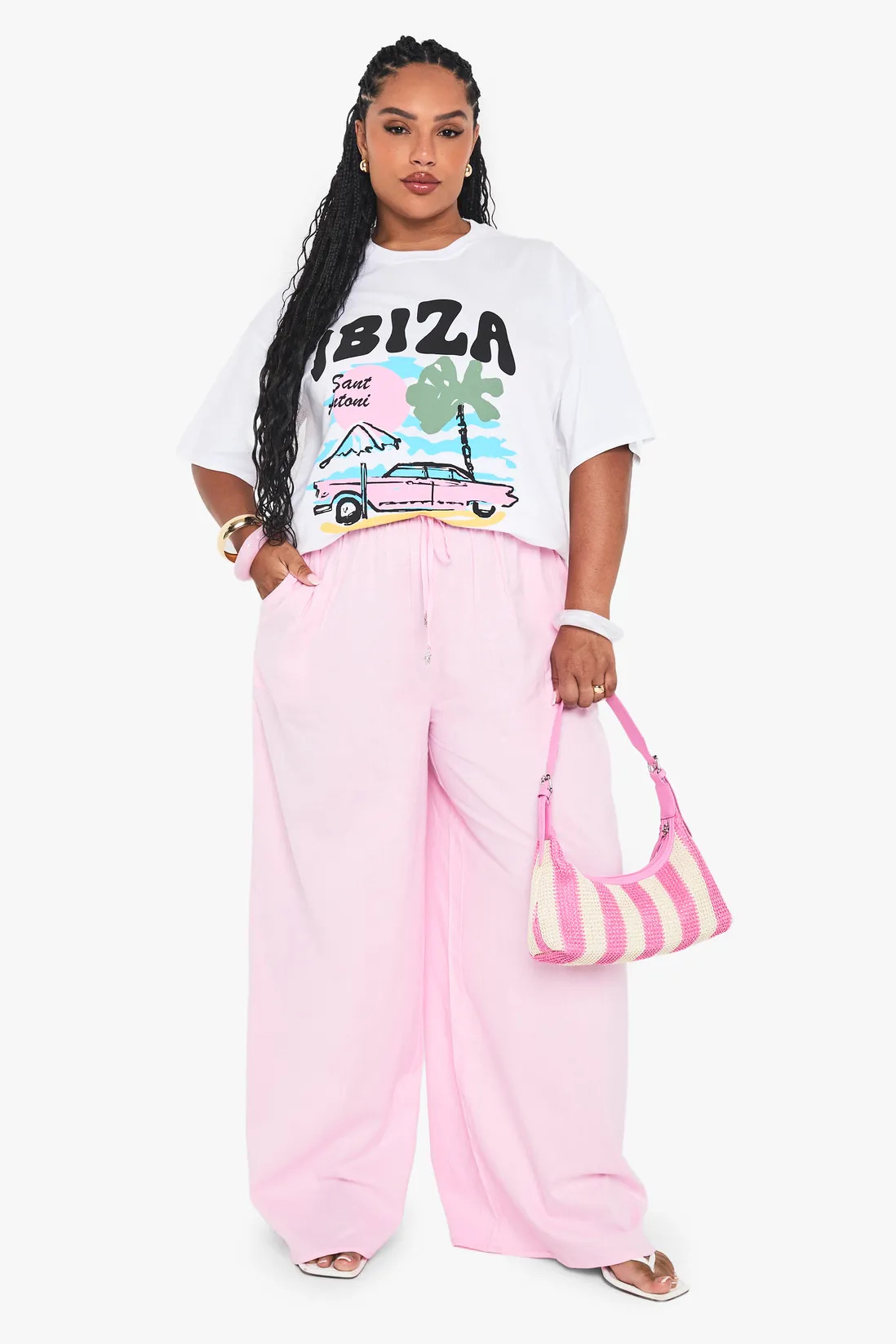 Beachwear | Plus Starfish Trim Linen Beach Trousers | boohoo | Boohoo.com (UK & IE)