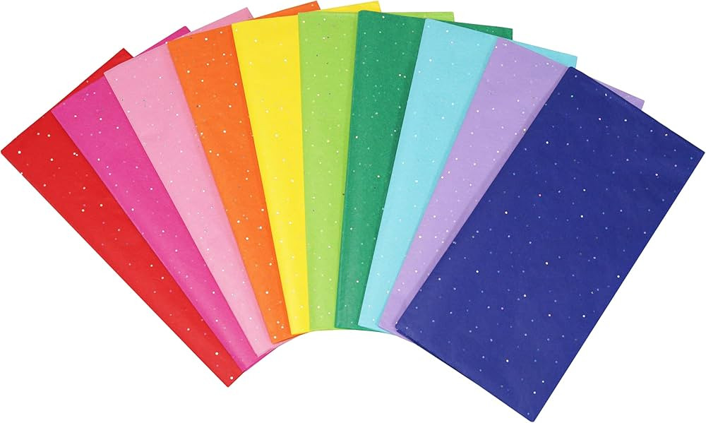 Bobobag 80 Sheets 20"x 20" Large Glittery Tissue Paper,10 Bold Colored Tissue Paper for gift bags... | Amazon (US)
