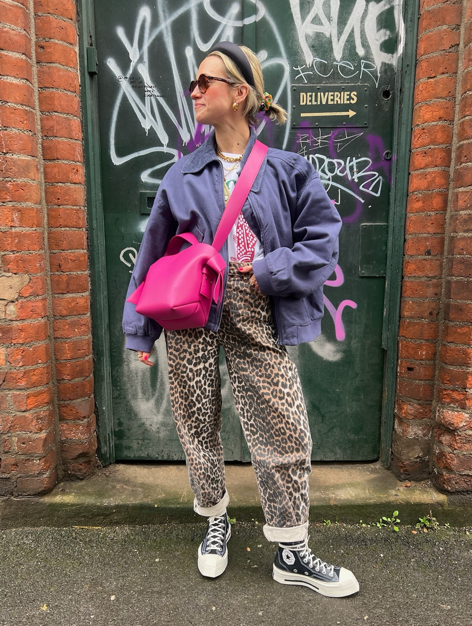 Monki, Ganni, Acne studios, Converse, Damson madder, Free people, Arket, transitional outfit, transitional style, spring outfit, spring fashion, graphic tee, oversized tee, leopard print trousers, leopard print jeans, high top trainers, crossbody bag, pink leather bag, bomber bag, spring outfit ideas, style inspiration 

#LTKstyletip #LTKSeasonal #LTKeurope