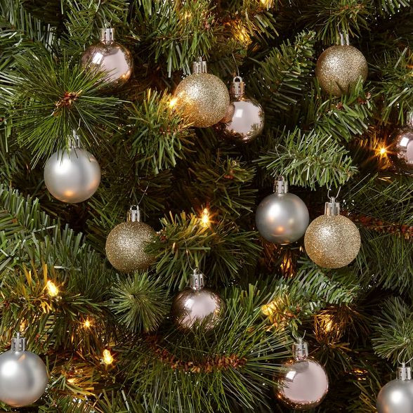 24ct/40mm Christmas Ornament Set Blush & Champagne - Wondershop™ | Target