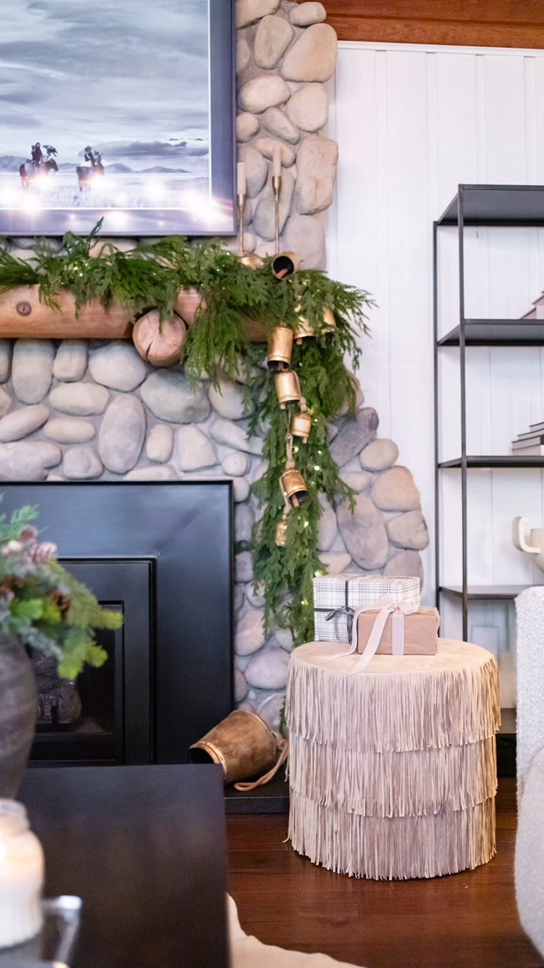 How I created this look 🤍
I layered two different garlands to get that full, draped effect, then tucked in extra stems only where it needed a little more volume. To finish it off, I added rustic brass bells and candleholders for warmth, movement, and that collected cabin feel.

The key is layering + restraint — letting the greenery do the work, then adding a few statement accents. I’ve linked everything I used (and close look-alikes) here.

#LTKHoliday #LTKHome #LTKSeasonal