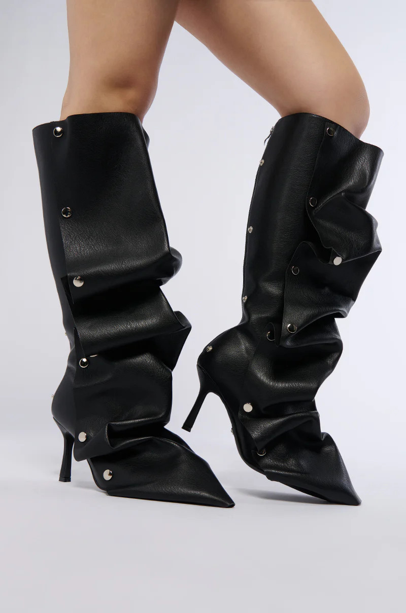 AZALEA WANG IMOGINE BLACK SNAP BOOT | AKIRA