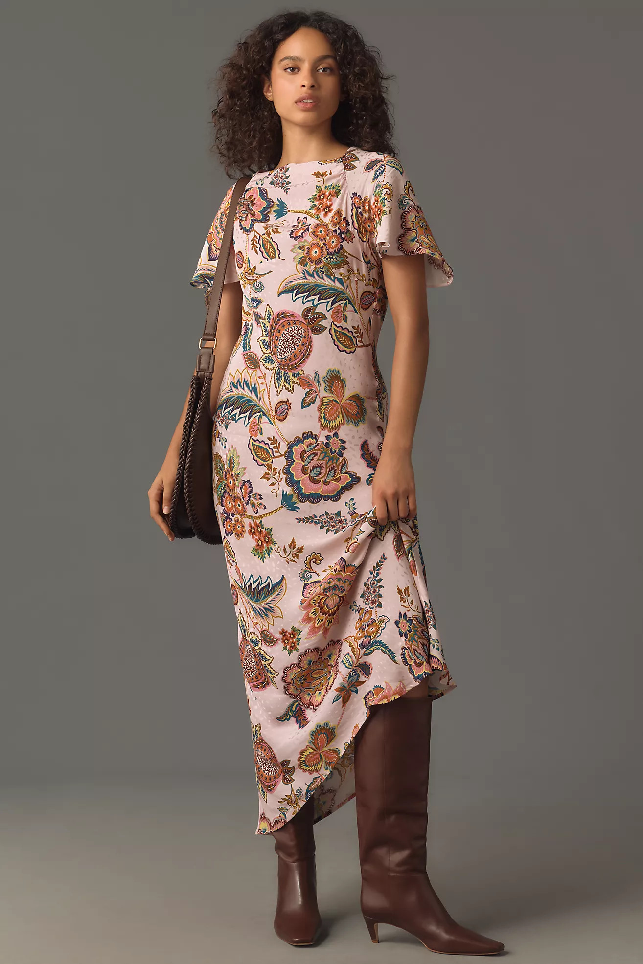 Kachel Flutter-Sleeve Slip Dress | Anthropologie (US)