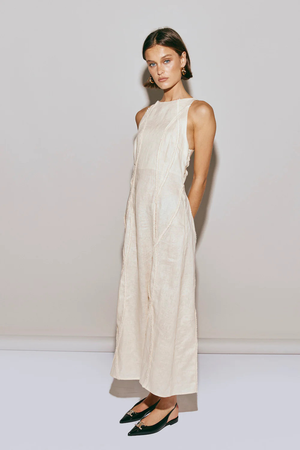 Ana Linen Maxi Dress Wave | VRG Grl