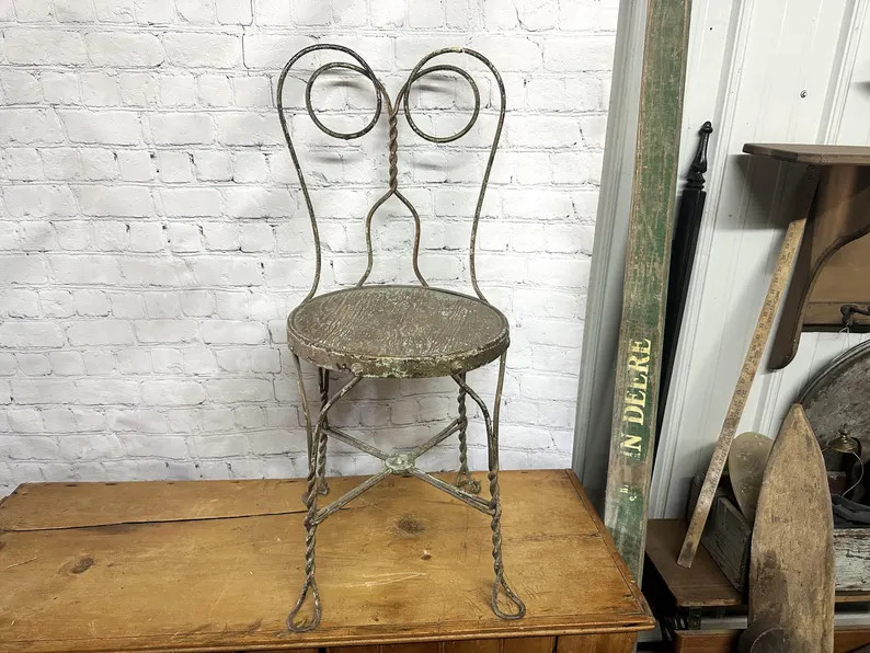 Early 1900's Ice Cream Parlor Chair - Rustic Furniture - Primitive Antique - Etsy | Etsy (Global)