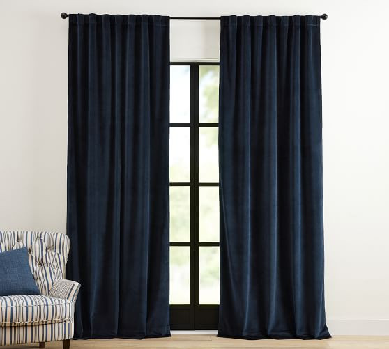 Velvet Twill Blackout Curtain | Pottery Barn (US)