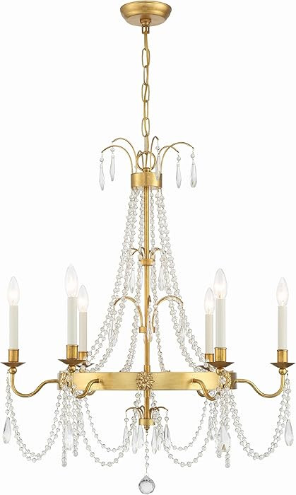 Crystorama Maizey 6 Light Antique Gold Chandelier | Amazon (US)