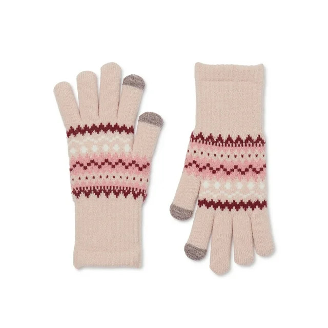 Time and Tru Women's Fair Isle Knit Gloves | Walmart (US)