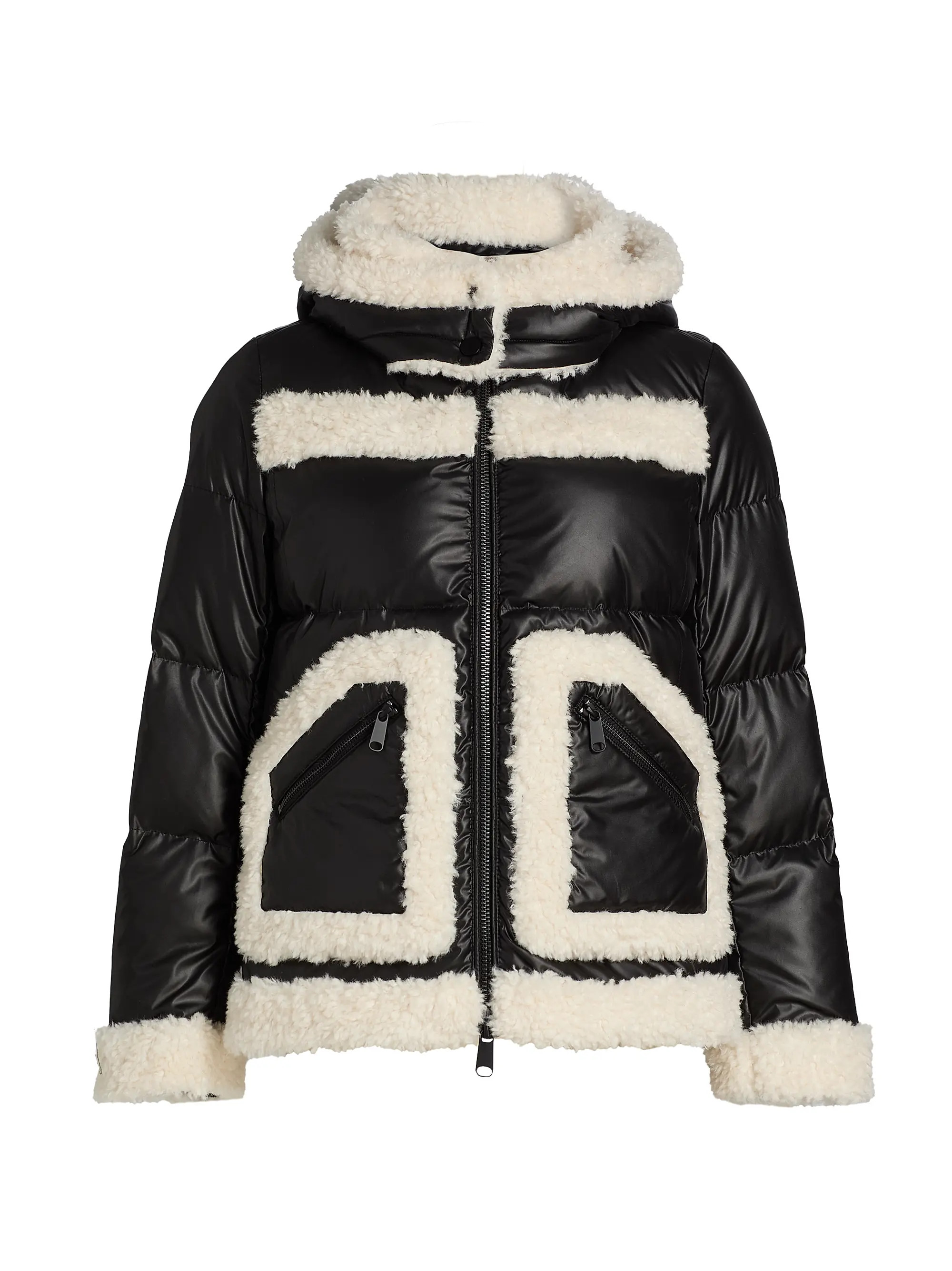 Faux-Shearling-Trim Down Puffer Coat | Saks Fifth Avenue