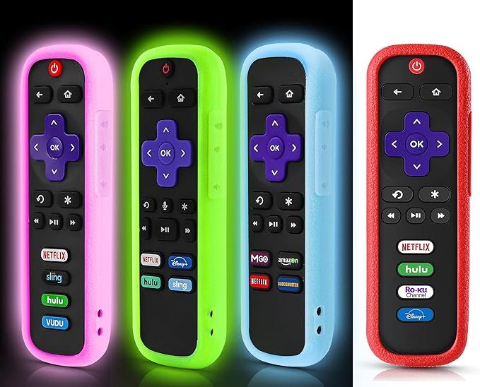 4 Pack Case for Roku Remote, Cover for Hisense/TCL Roku TV Steaming Stick/Express, Silicone Prote... | Amazon (US)