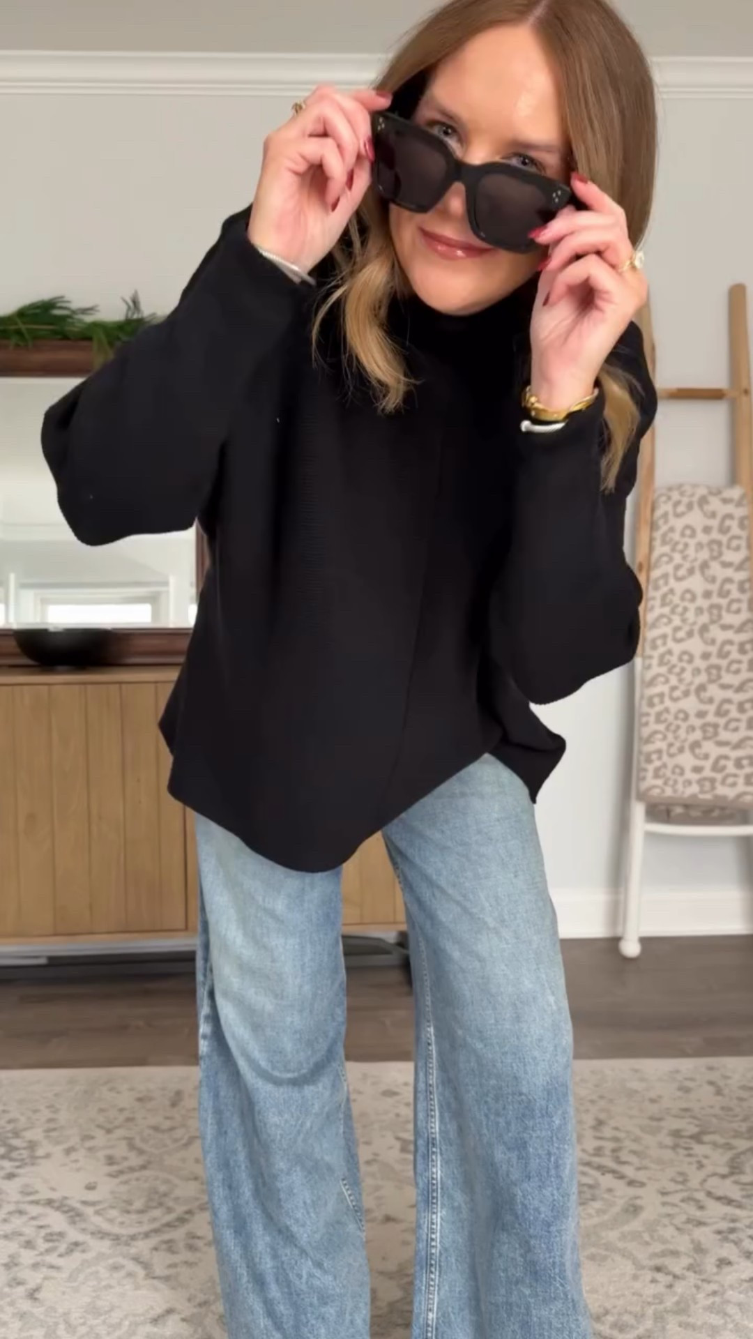 Amazon understood the assignment with this high-low look that’s perfect for these cold winter days after a season of overindulgence 🥰 And I can’t overstate the quality and fit of these pieces. I sized up to a large in the sweater and these wide leg jeans fit TTS.

Winter outfit idea, styling wide leg jeans, cute cold weather outfits, styling trends as a woman over 40, oversized sweater outfit, 2026 fashion trends, Amazon fashion must haves 2026

#LTKOver40 #LTKFindsUnder50 #LTKSeasonal