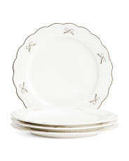 Set Of 4 Gold Bows Dinner Plates | Marshalls