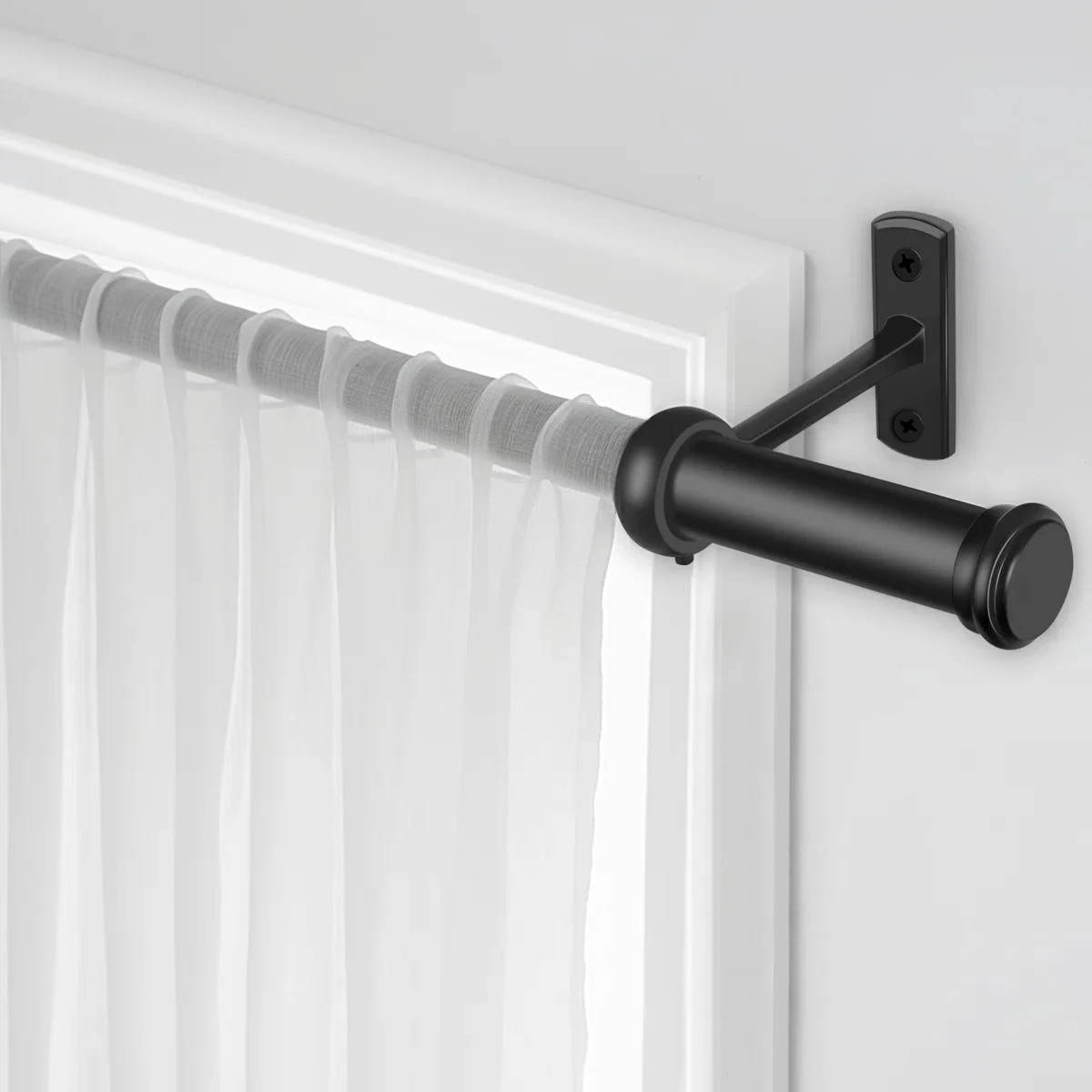 Black Outdoor  Curtain Rods,1" Diameter Heavy Duty Curtain Rods for Windows 16 to 28inch for Pati... | Walmart (US)