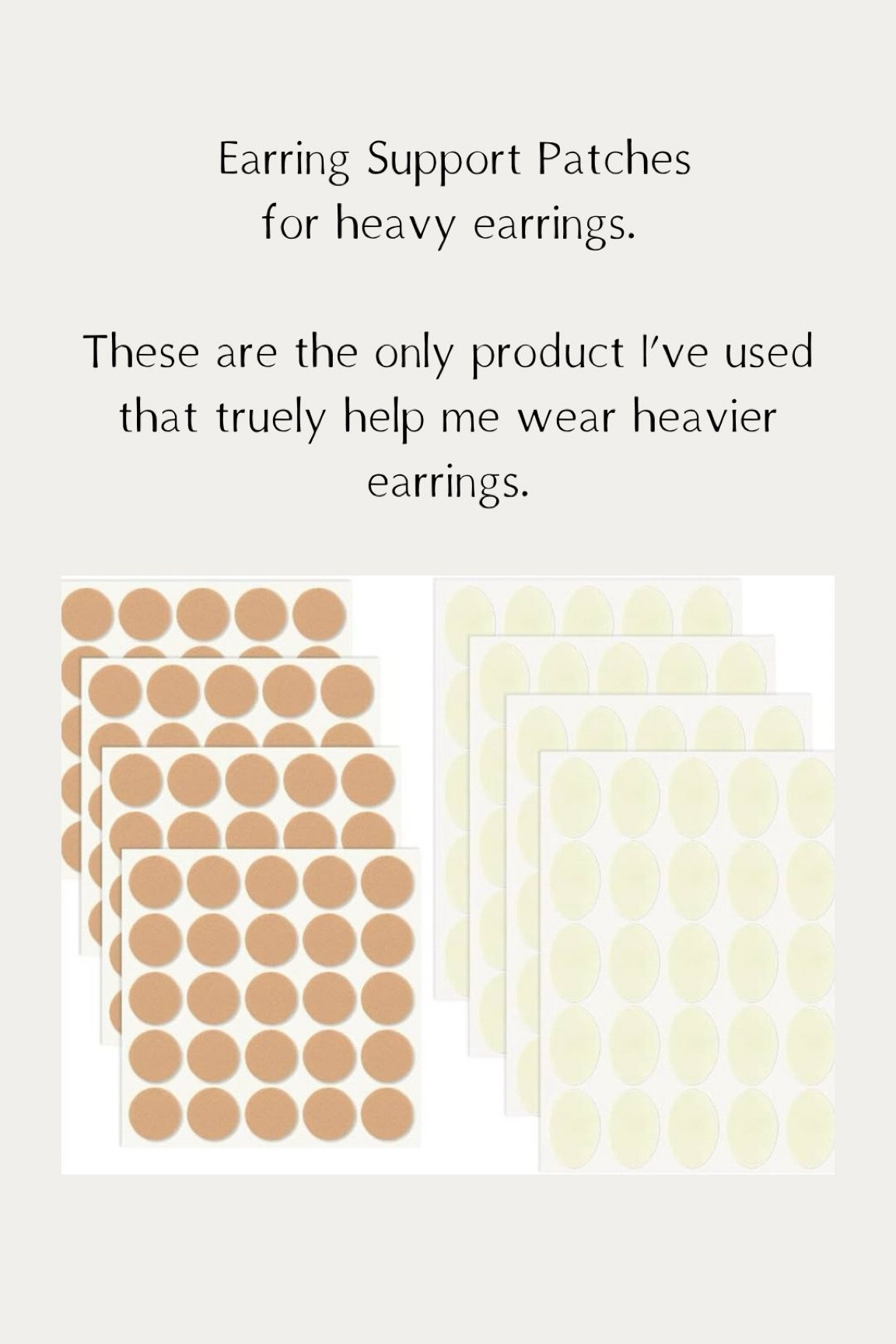 Earring support patches to help wear statement earrings 

#statementearrings #earrings

#LTKFindsUnder50 #LTKStyleTip