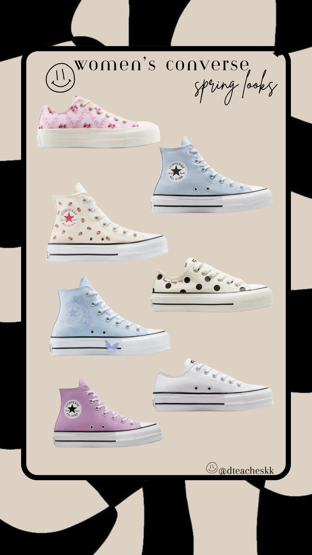 Fun & flirty converse for all your spring looks 🦋🌸

Converse // converse spring // spring looks // pastel // colorful // sneakers // high tops 

#LTKSeasonal #LTKShoeCrush #LTKSpringSale